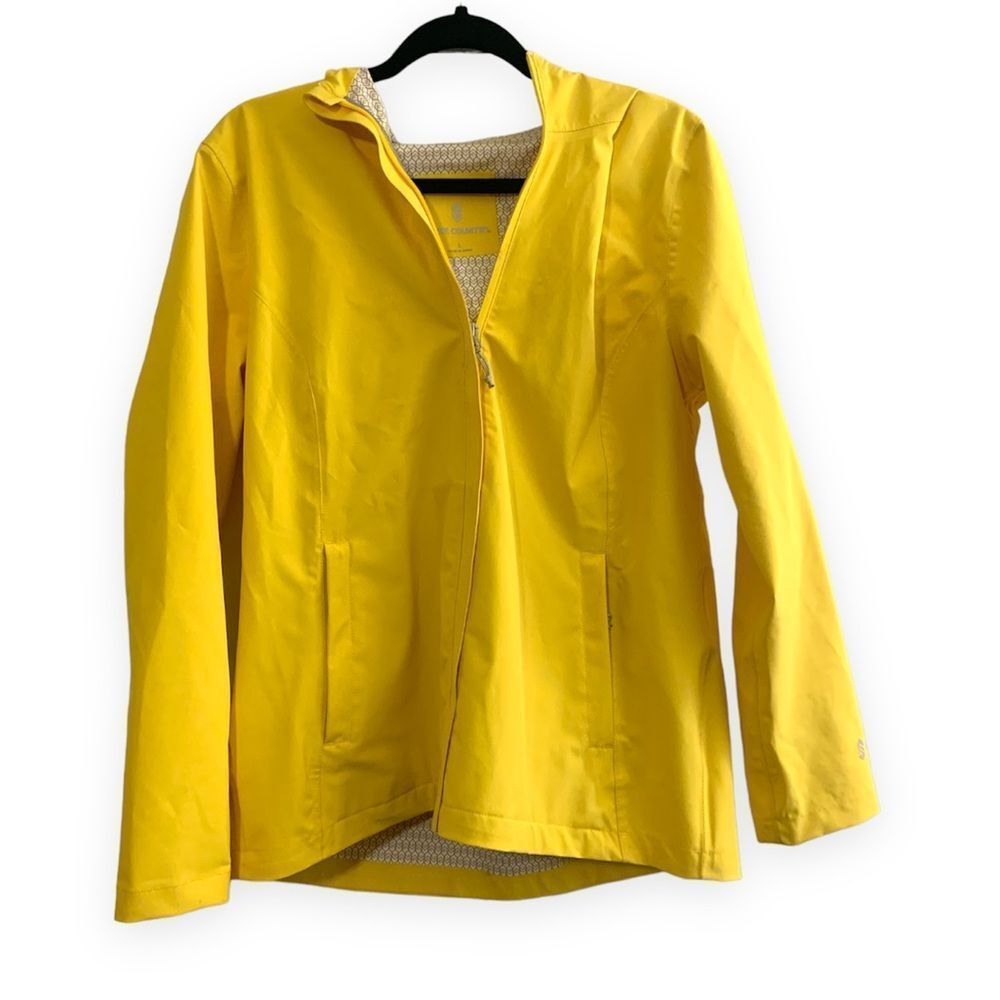 Free Country Bright Yellow Rain Jacket Size Large
